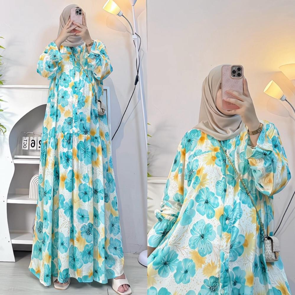 100% AMAN GAMIS SET HIJAB - GAMIS SET HIJAB RAYON DIAMOND ORI KOMBINASI - GAMIS RAYON PREMIUM - GAMI