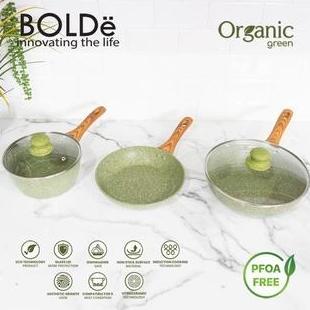 TERBARU - BOLDe Organic Green Pan Set 5Pcs / Super pan bolde organic Original