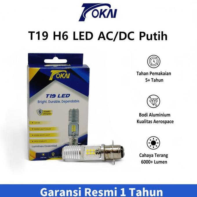 riskapratiwi443 - lampu led depan t19 h6 h6 motor tokai cahaya putih 12v 6500k terang
