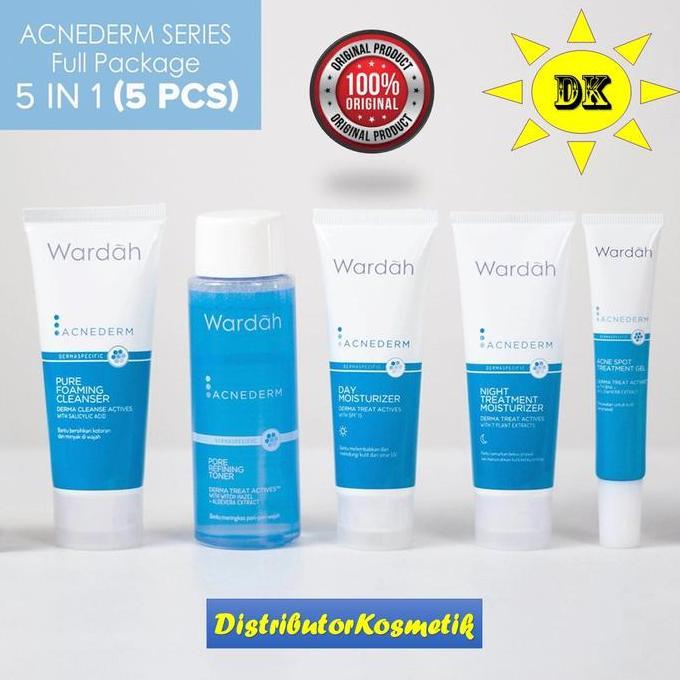 Wardah Acnederm Series (5 ITEM) - Paket Wardah Acne