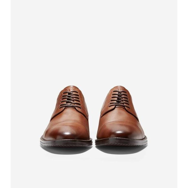 Cole Haan Men Modern Essentials Cap Oxford - Sepatu Pria (Brown)