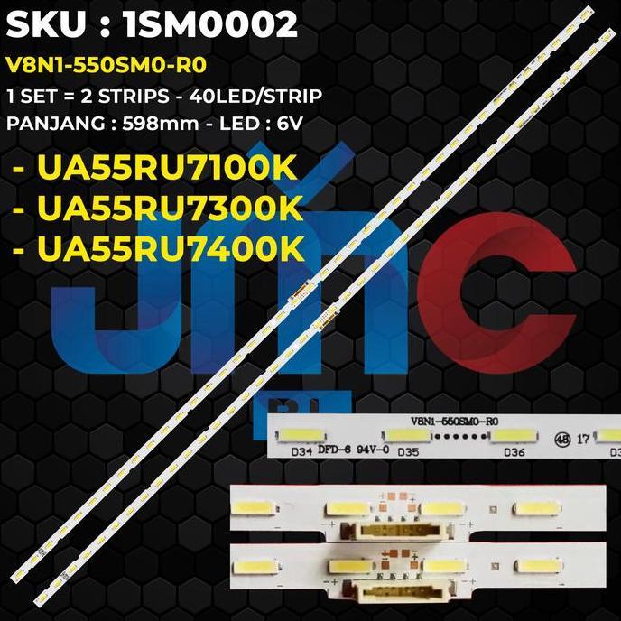 TERLARIS BACKLHT TV 55 INCH UA55RU7100K UA55RU7300K UA55RU7400K V8N1-550SM0-R0