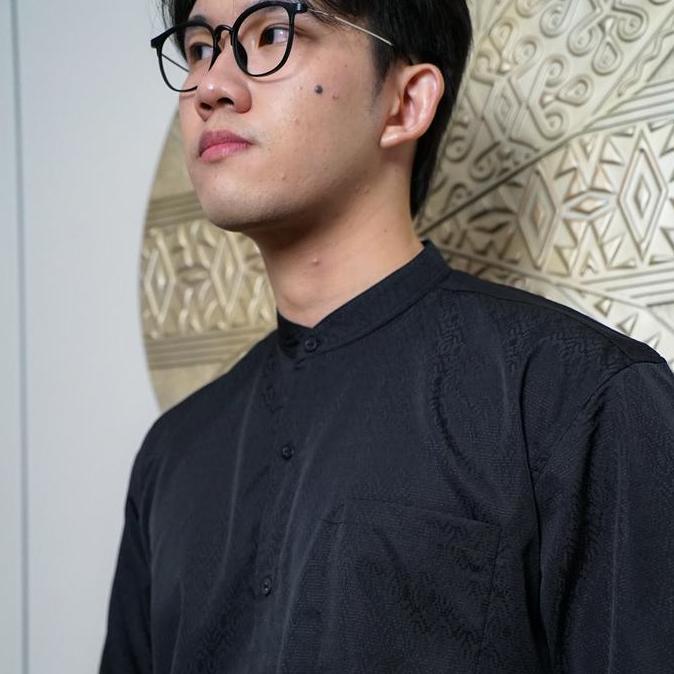 Cupachino Tifa Kemeja Koko Lengan Pendek Slimfit Woven Emboss