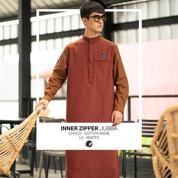 SAMASE Jubba Jubah Inner Zipper R067P Baju Gamis Pakaian Muslim Pria Dewasa  Busana Untuk Sholat