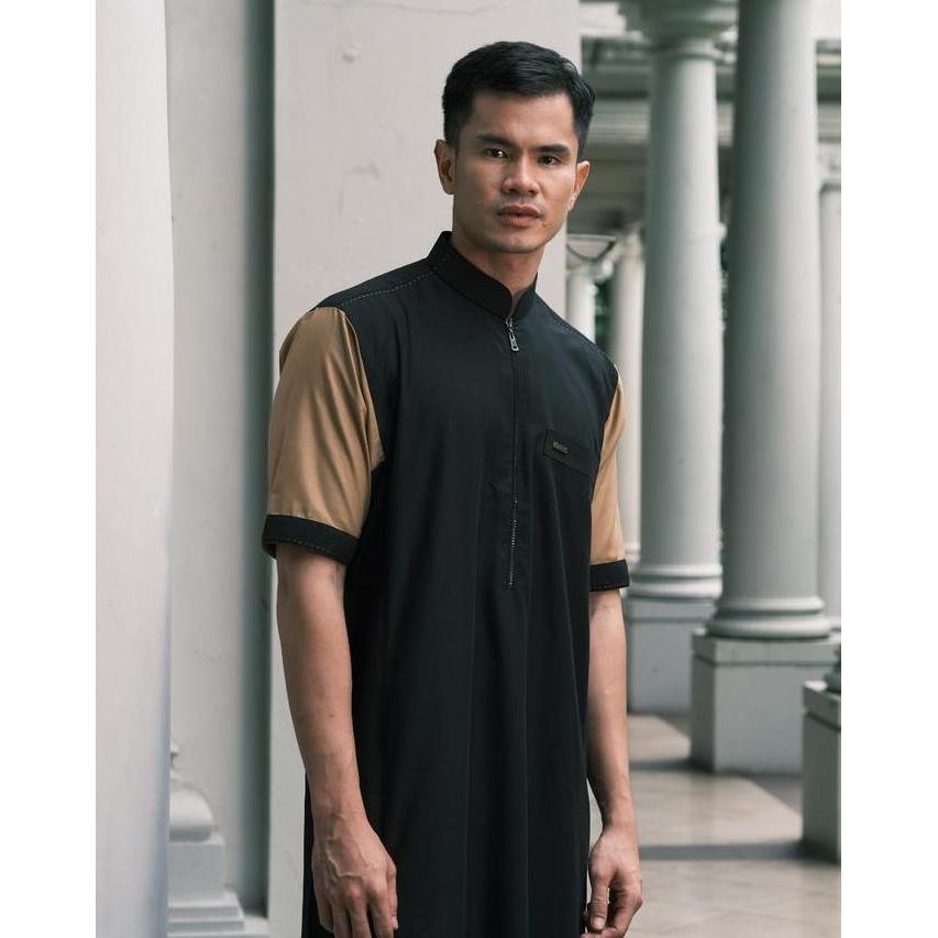 THOBE MUSLIM PRIA GAMIS EKSLUSIF SH-158 HITAM