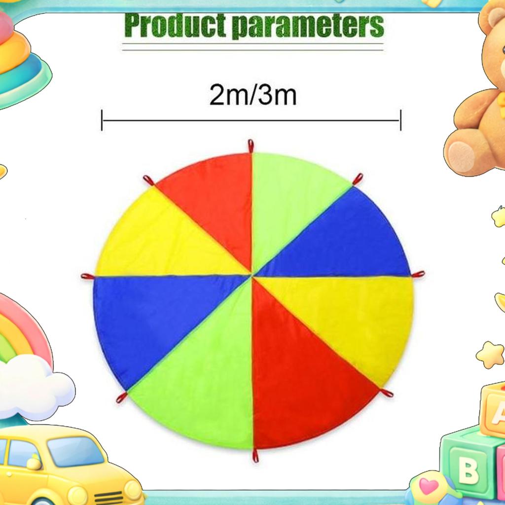 2/3M Mainan Parasut Pelangi Anak Sekolah Mainan Montessori Rainbow Parachute Mainan Outdoor Anak Tk