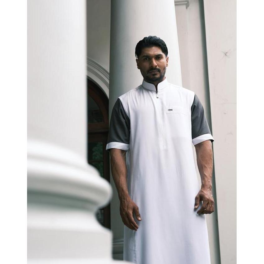 THOBE MUSLIM PRIA GAMIS EKSLUSIF SH-158 PUTIH