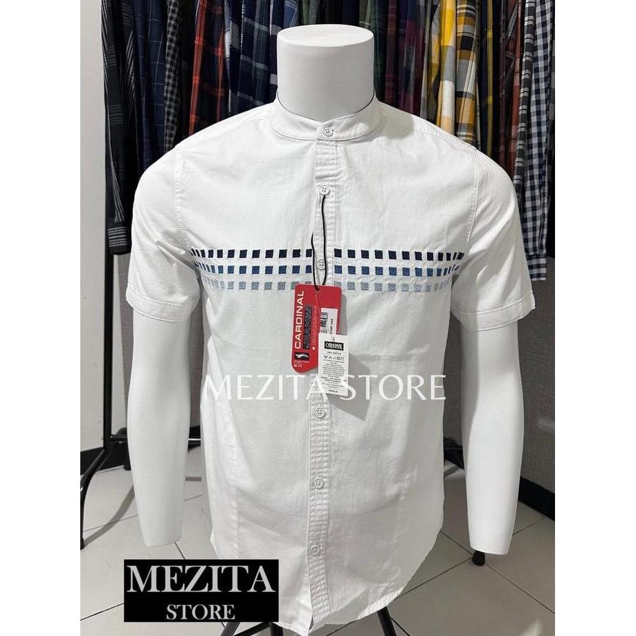Kemeja Koko Slimfit Pria Cardinal Lengan Pendek Putih