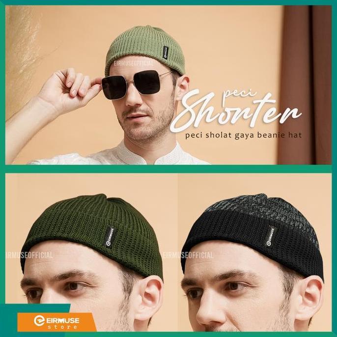 Shorter Beanie By Eirmuse Kupluk Pria Keren Bisa dipakai untuk  Pecis sholat