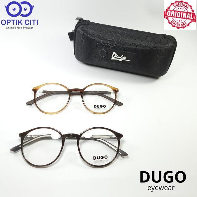 Frame Kacamata Pria Wanita Dugo 5200 Motif Kayu Original gratis lensa