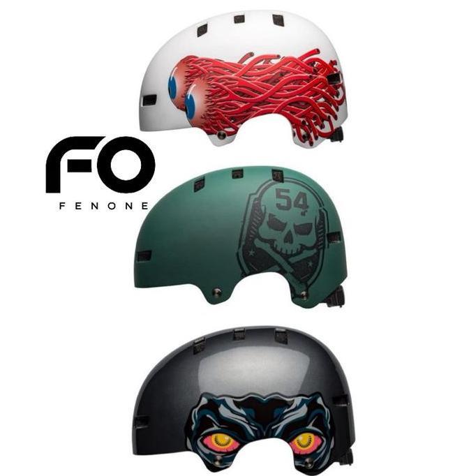 BELL LOCAL HELMET / HELM BELL WHITE BLACK GREEN / HELM SEPEDA MOTIF