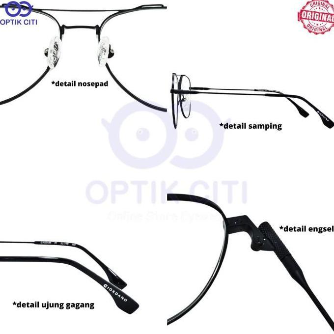 Frame Kacamata Pria Aviator GIORDANO GA 02499 Original