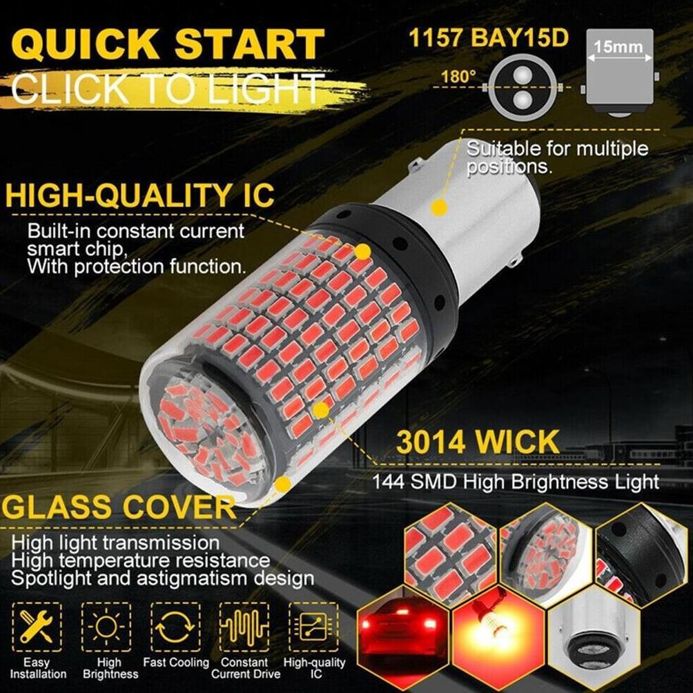 NEW Bohlam Rem Lampu LED 1157 Bayonet Putar Canbus 144 SMD Mata Super Bright Terang Mobil Avanza Xen