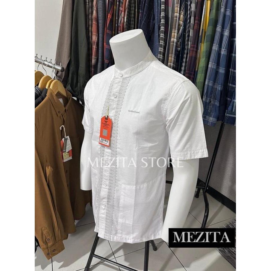 Kemeja Koko Pria Cardinal Casual Pendek Putih