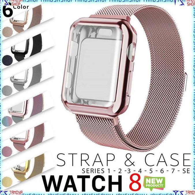 Strap Apple Iwatch Case Series 6 Se 40Mm 44Mm Milanese Loop Full Cover