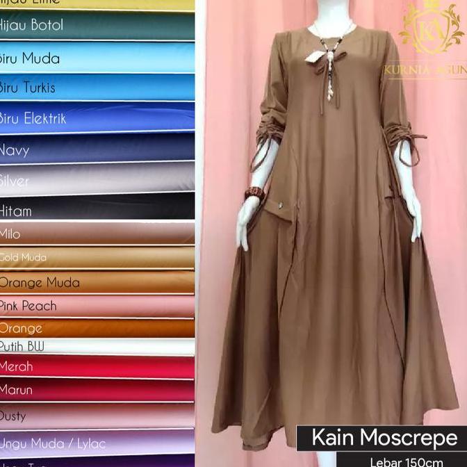 Kain Moscrepe bahan Moscrepe per Meter Bahan Gamis Rok Dress Gaun Murah Kurnia Agung