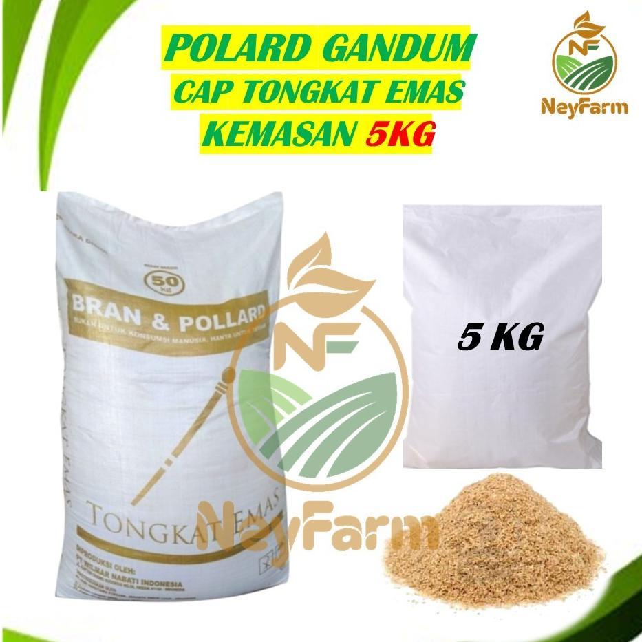 Ready Stock Pollard 5 kg Tongkat Emas Kemasan 5kg Polar Pakan Sapi / Polar Pakan Ternak