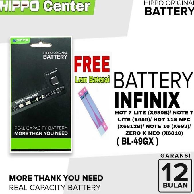 HARGA DISC - Baterai Hippo Compatible Hot 7 LITE ( X690B ) / Note 7 LITE ( X656 ) / HOT 11S NFC ( X6