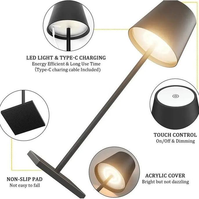 Lampu Meja Hias Retro Vintage Warm White Lampu Meja Bar Restoran