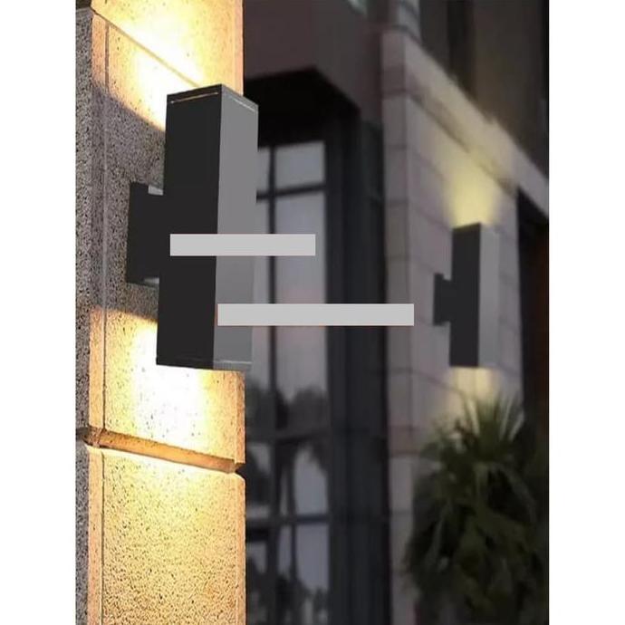Lampu Dinding Minimalis 2 Arah Outdoor / Lampu Taman Dinding Hias