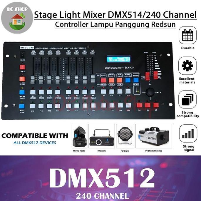 Mixer Lighting Dmx 512 / Disco 240 Dmx240 Controller Lampu Panggung