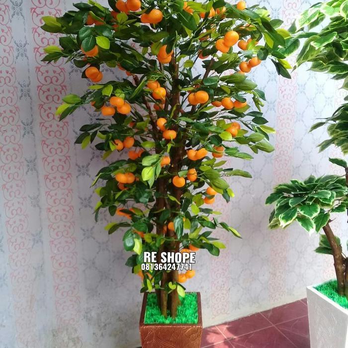 BUNGA PLASTIK JENIS POHON JERUK LEBAT TINGGI 170CM/200CM BEST QUALITY