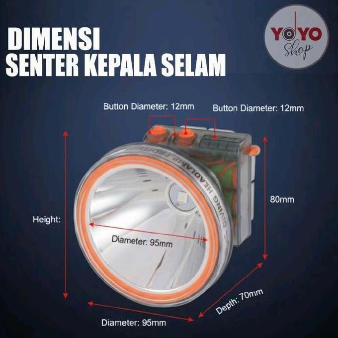 Senter Kepala Selam Led Laser Waterproof Jinlong Jl-909 300W Tahan Hingga 20Jam