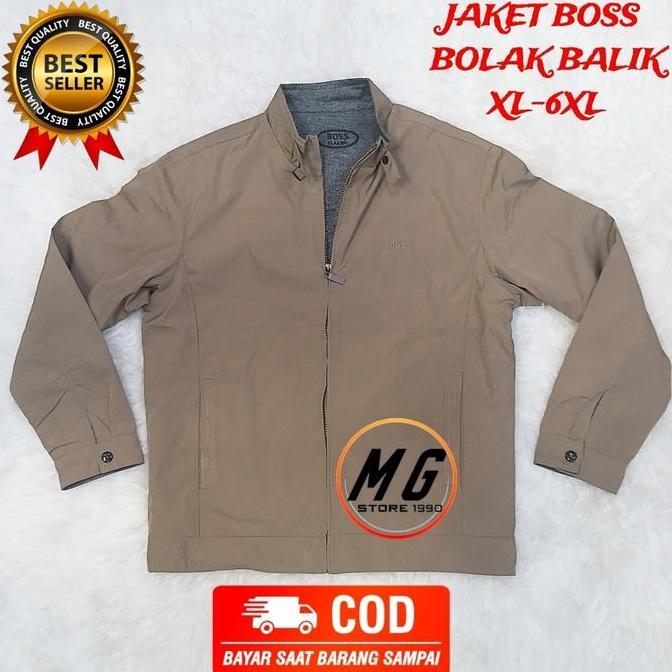 NEW JAKET PRIA BOSS CLASSIC IMPORT BOLAK BALIK JUMBO BIG SIZE MURAH ORI