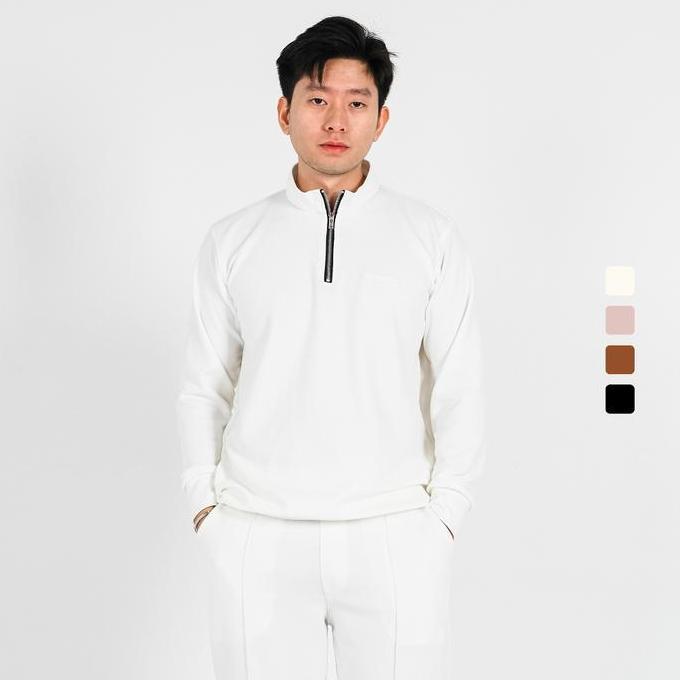 NEW SANVANINA MILAN RELAXED ZIP SWEATER | ATASAN POLO RAJUT LENGAN PANJANG PRIA | SWEATER SPORTY PRI
