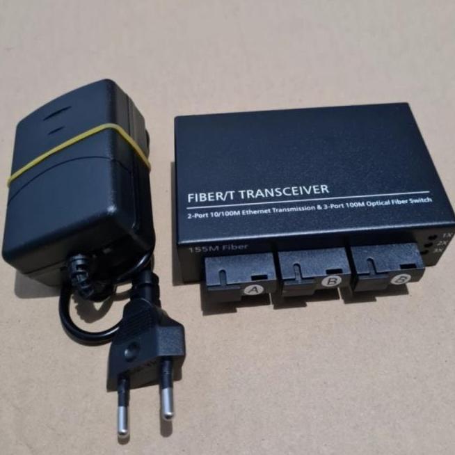 IHDADI Switch Fiber Optic 3 FO 2 RJ45 Lan /Media Converter 3 FO 2 LAN