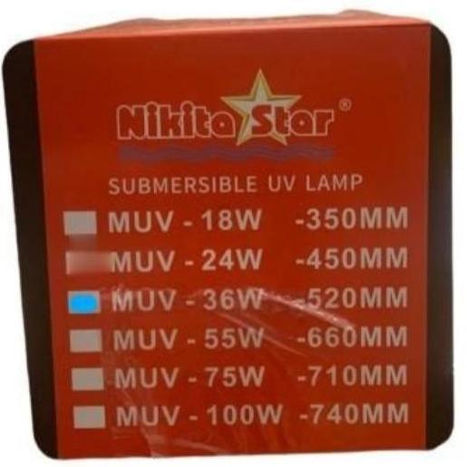 TERLARIS LAMPU UV NIKITA STAR 36WATT TABUNG BESAR MUV 36 KOLAM AQUARIUM