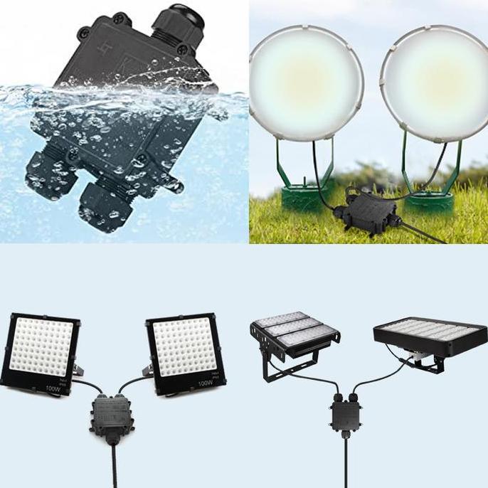 MAQSIC Outdoor Junction Box Waterproof Sambungan Kabel Anti Air IP68 3ways / Anti Air Konektor Box /