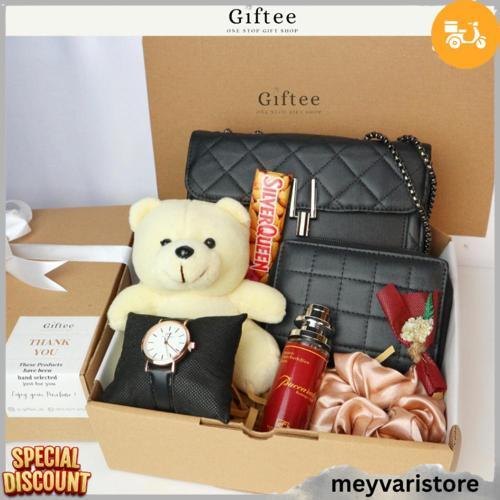 Hampers Zara Tas Wanita Premium Dompet Jam Parfum Boneka Kado Valentine Selempang Sling Bag Hadiah G