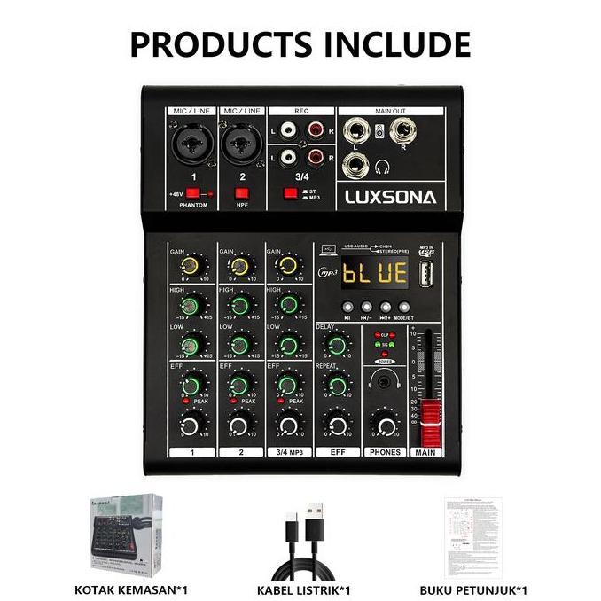 Audio mixer /Mixer 4 channel / KP4 Professional mixer mini/ Amplifier Bluetooth Mini mixer ashlley 6