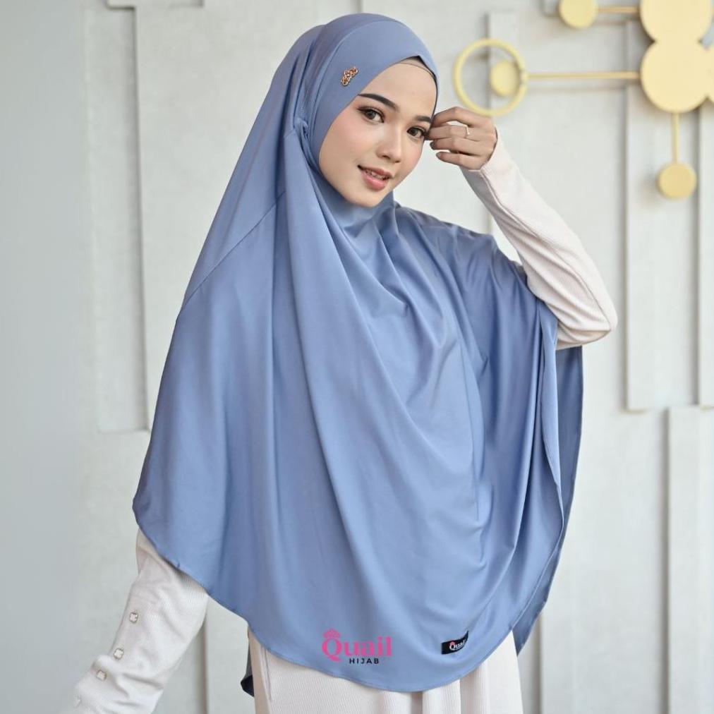 ORIGINAL Quail Hijab - Hazima Hijab French Khimar Instan Syar'i Bisa Cadar | Khimar Bandana Jersey U