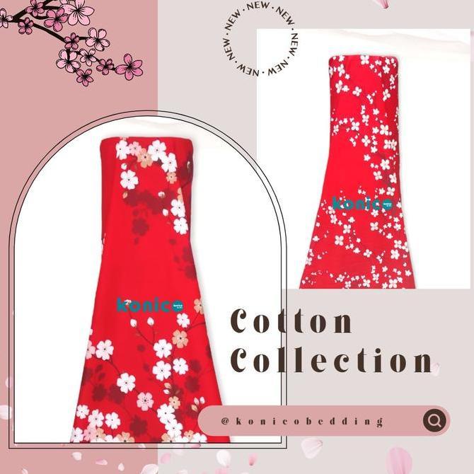 TERLARIS KONICO KAIN KATUN SPREI METERAN MOTIF BUNGA SAKURA DREAM TABUR STAR