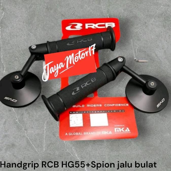 Handgrip RCB RacingBoy Original Hg55 + Spion Jalu Bulat Sarung Gas RCB Spion Jalu Universal Semua Mo