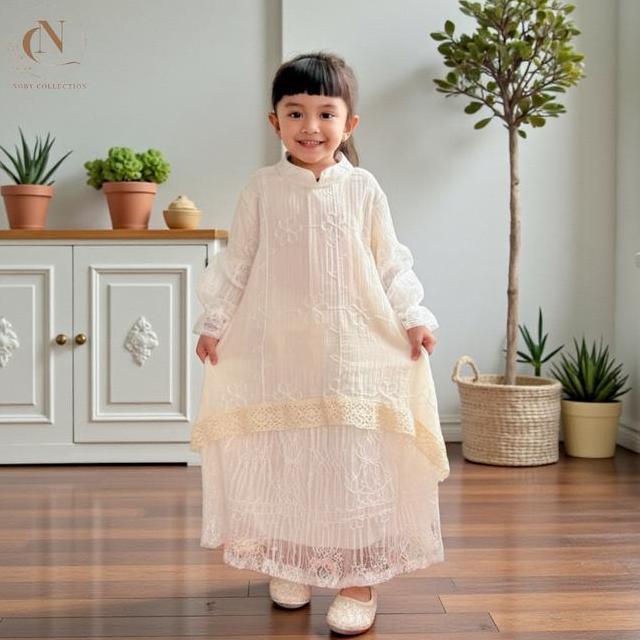 Isabella Gamis Bini Orang Long Dress Malay Anak Perempuan 2026 Free Belt Bahan Fairy Crepe Fancy Emb