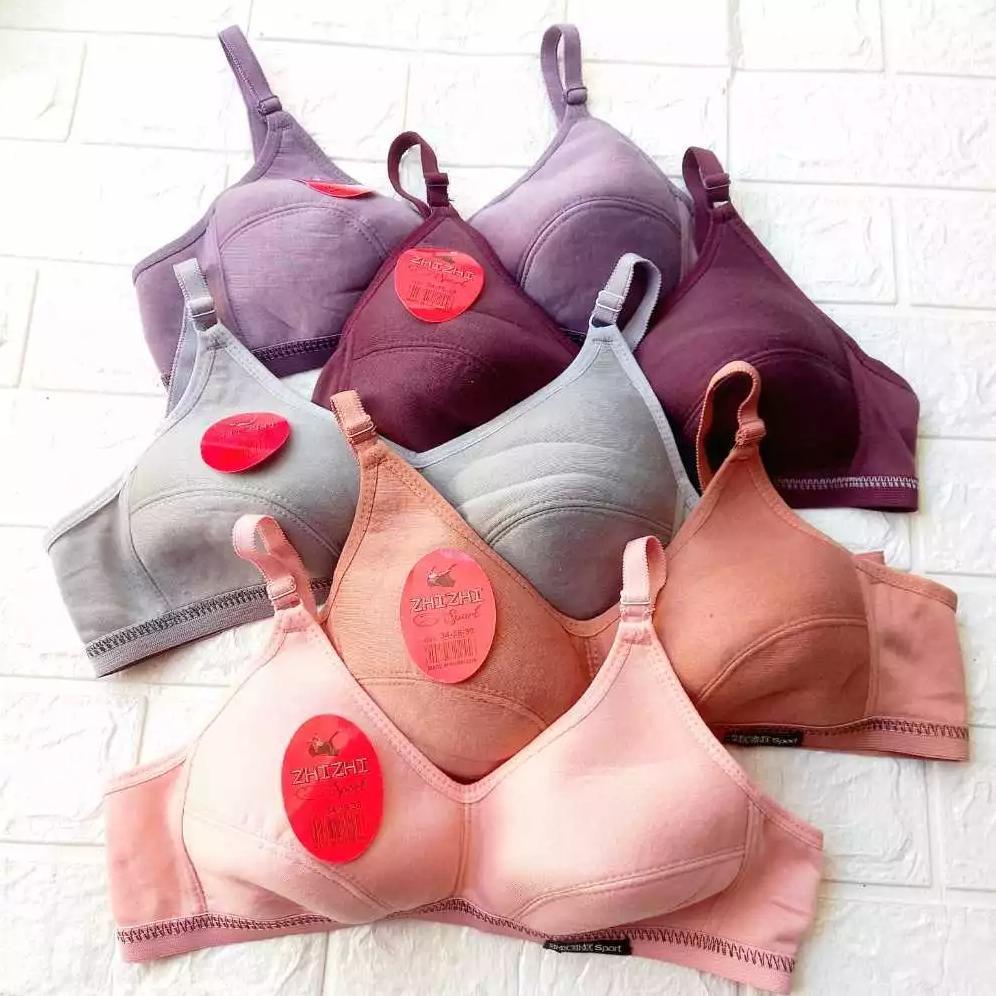favorit sport bra pakaian dalam wanita high quality tanpa kawat dan busa merk febri, najwa & bh plum