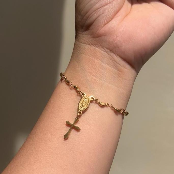 Ave Maris Rosary Bracelet / gelang tangan titanium rosario gelang tangan rosario anti karat/ medali 