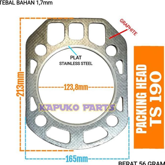 TS190 PACKING HEAD PAKING DEKSEL UNTUK MESIN DIESEL YANMAR 19PK TERBARU