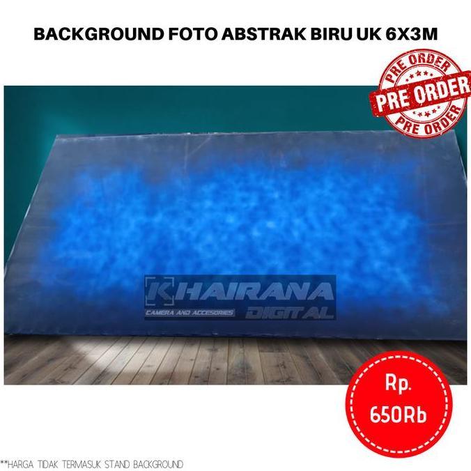 Background Backdrop Layar Foto Wisuda abstrak biru hitam Besar 6x3m