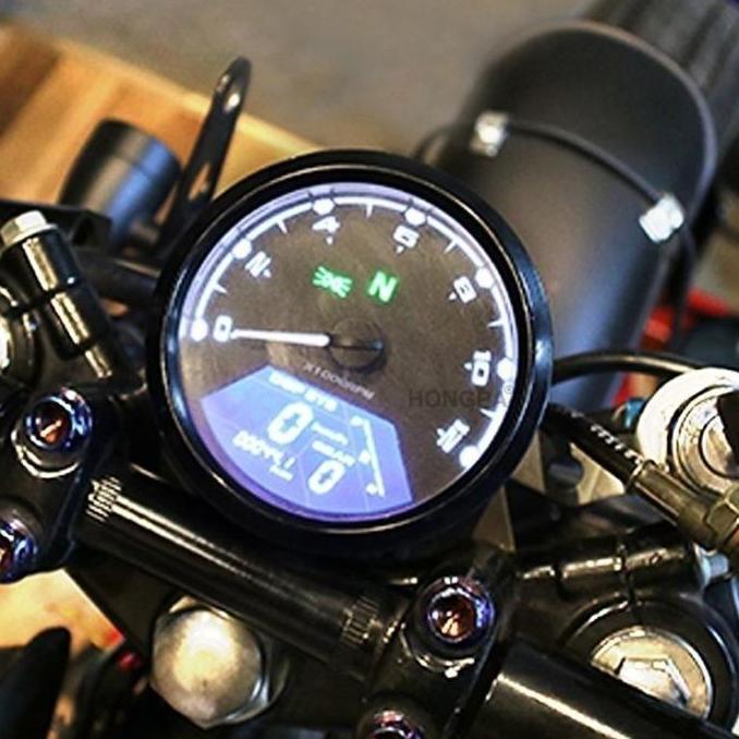 SPEEDOMETER BABON MOTOR SPIDO METER BULAT CUSTOM LED DITAL SENSOR