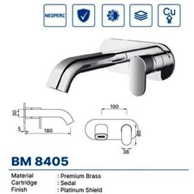 BASIN MIXER DEKKSON BM 8405 CP Keran Air Tembok Kuningan Mix Panas Dingin Wastafel Dekson BM 8405 Br