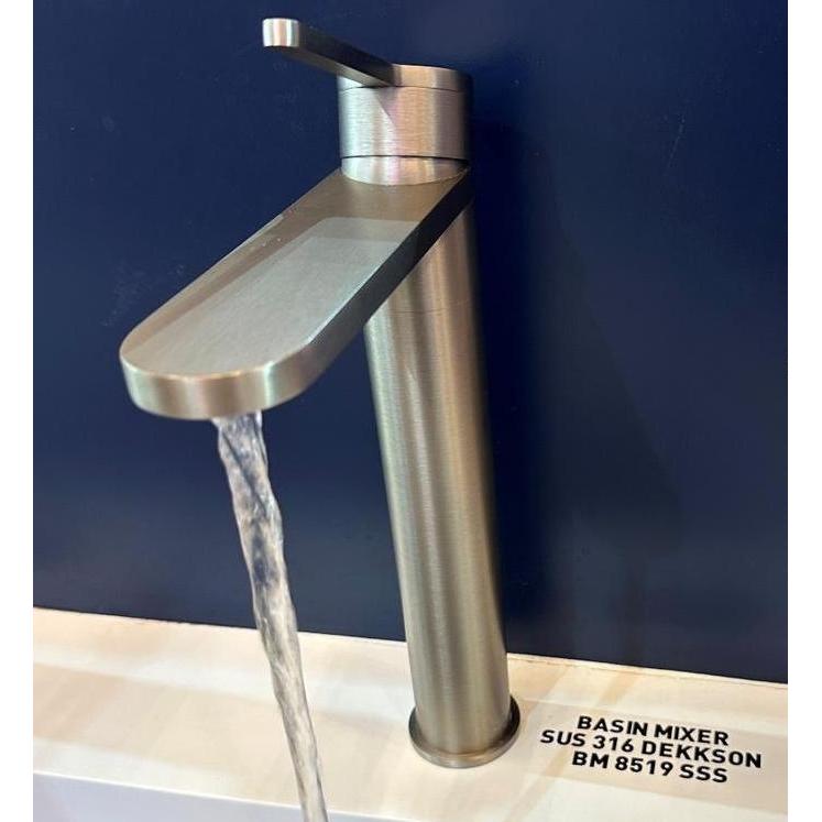 BASIN MIXER SUS 316 DEKKSON BM 8519 SSS Kran Air Mix Panas Dingin Wastafel Cuci Tangan Satin Stainle