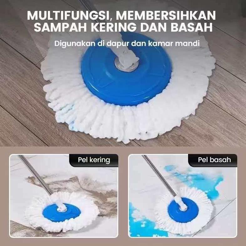 Set Alat Pel Otomatis Dengan Wadah Pel - Tempat Pel Sistem Peras, Plastik Tebal Tahan Lama Untuk Lan