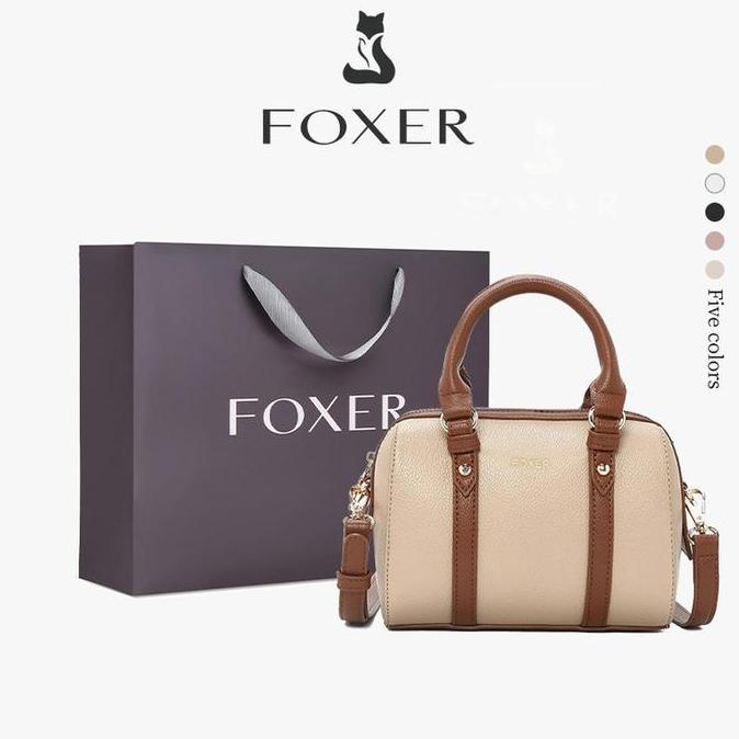 Foxer Tas Selempang Tas Selempang Kecil Wanita Tas Wanita Elegan Tas Selempang Fashion Kulit Hitam -