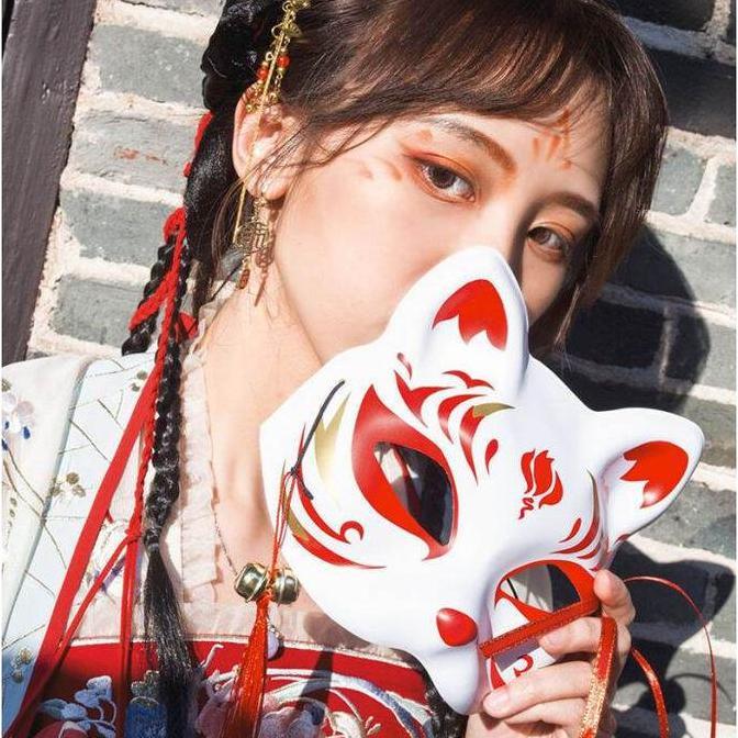 Topeng Kitsune/Topeng Anime/Topeng Fox Kitsune/Mask Cosplay Kitsune
