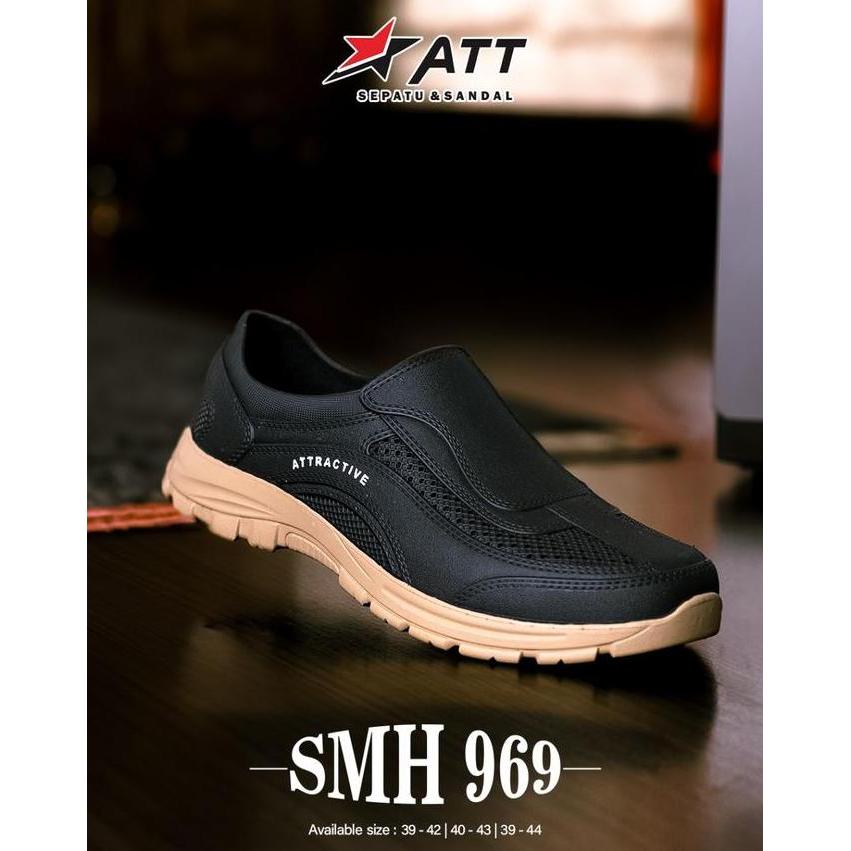 Sepatu Kerja Pria Slip On Pantofel Sepat Karet Casual Anti Air Anti Slip ATT SMH 969 DI JAMIN ORIGIN