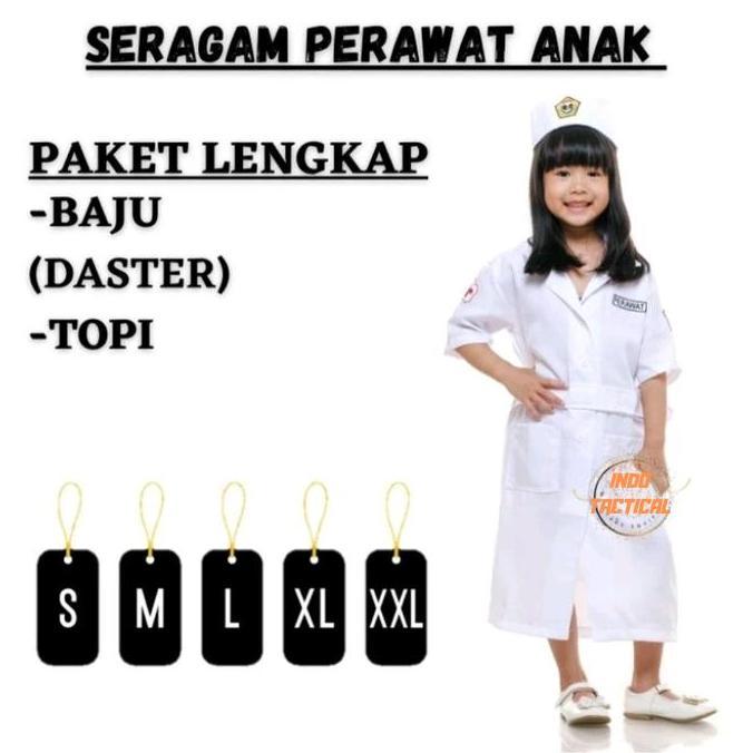 Baju Seragam Perawat Anak,Dokter Anak,Dokter Cilik, Baju TK anak murah